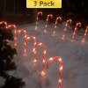 20in Solar Candy Cane Pathway Lights 45 LED 5Pc Christmas Decor