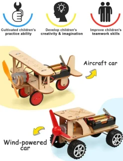 5 in 1 STEM Kits, STEM Projects for Kids Ages 8-12, Wooden Model Car Kits, Gifts for Boys 8-10, 3D Puzzles, Science Educational Crafts Building Kit, Toys for 8 9 10 11 12 13 Year Old Boys and Girls