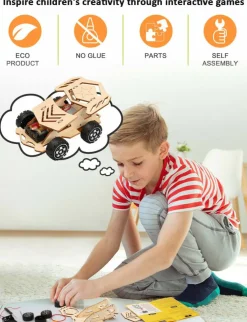 5 in 1 STEM Kits, STEM Projects for Kids Ages 8-12, Wooden Model Car Kits, Gifts for Boys 8-10, 3D Puzzles, Science Educational Crafts Building Kit, Toys for 8 9 10 11 12 13 Year Old Boys and Girls