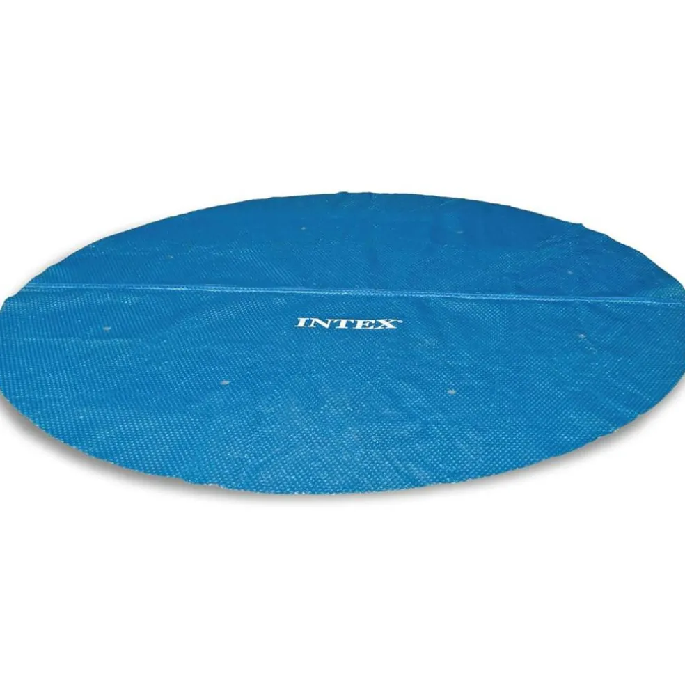 Intex: Solar Pool Cover - 15ft Round - Blue, Polyethylene, Insulates Water, Reduce Evaporation, Keep Debris Out, Above Ground Swimming Pool Accessory