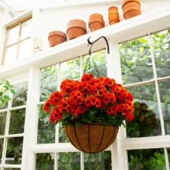 24in. UV Resistant Artificial Chrysanthemum Hanging Basket (Indoor/Outdoor)