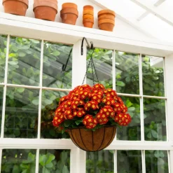 24in. UV Resistant Artificial Chrysanthemum Hanging Basket (Indoor/Outdoor)