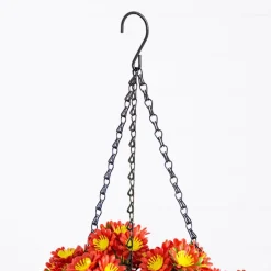 24in. UV Resistant Artificial Chrysanthemum Hanging Basket (Indoor/Outdoor)