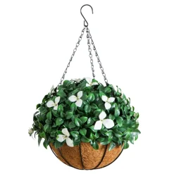 18in. UV Resistant Artificial Gardenia Hanging Basket (Indoor/Outdoor)
