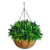 18in. UV Resistant Artificial Lavender Hanging Basket (Indoor/Outdoor)