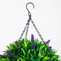 18in. UV Resistant Artificial Lavender Hanging Basket (Indoor/Outdoor)