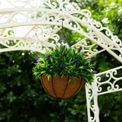 18in. UV Resistant Artificial Lavender Hanging Basket (Indoor/Outdoor)