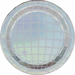 7" Iridescent Disco Ball Snack Plates, 8ct. by Celebrate Itâ„¢