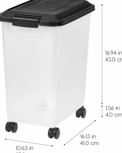 IRIS Airtight Pet Food Storage Containers with Attachable Casters