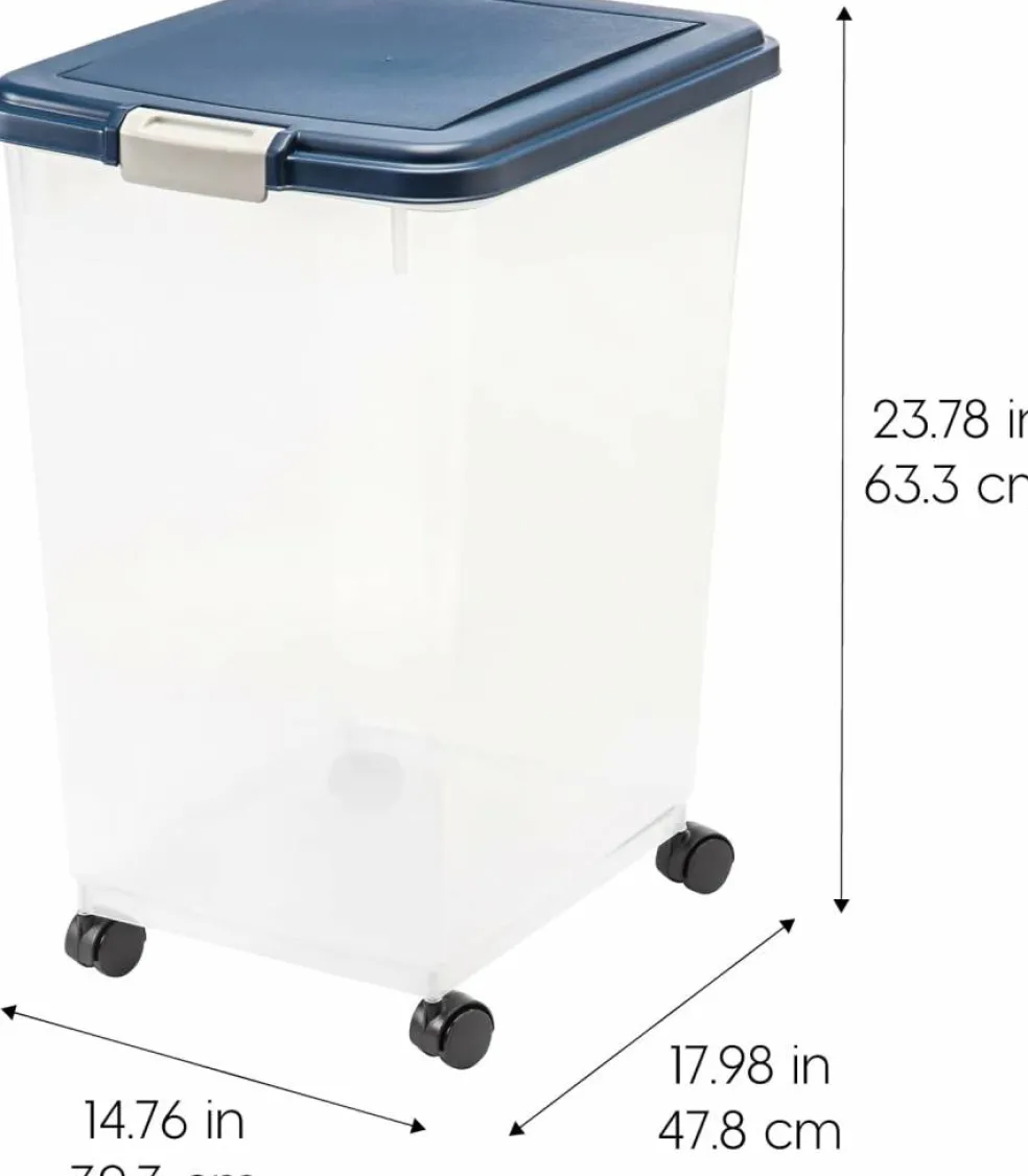 IRIS Airtight Pet Food Storage Containers with Attachable Casters