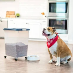 IRIS Airtight Pet Food Storage Containers with Attachable Casters