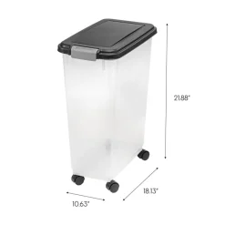 IRIS Airtight Pet Food Storage Containers with Attachable Casters