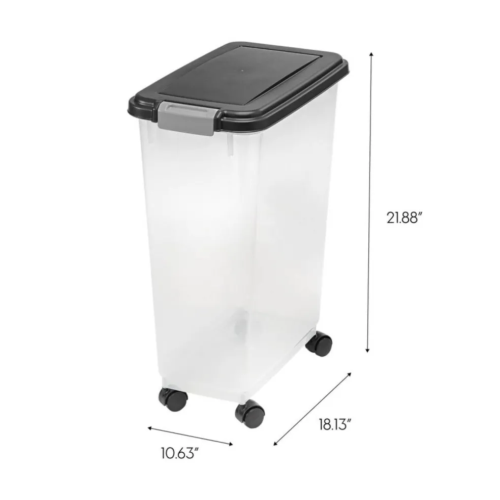IRIS Airtight Pet Food Storage Containers with Attachable Casters