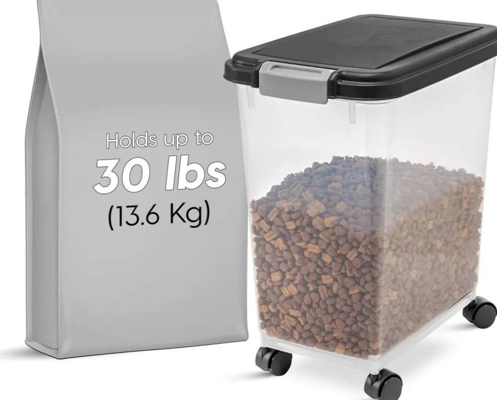 IRIS Airtight Pet Food Storage Containers with Attachable Casters