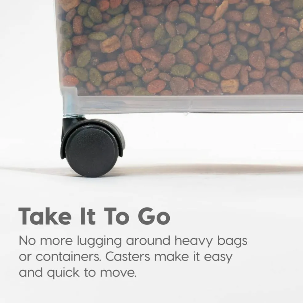 IRIS Airtight Pet Food Storage Containers with Attachable Casters