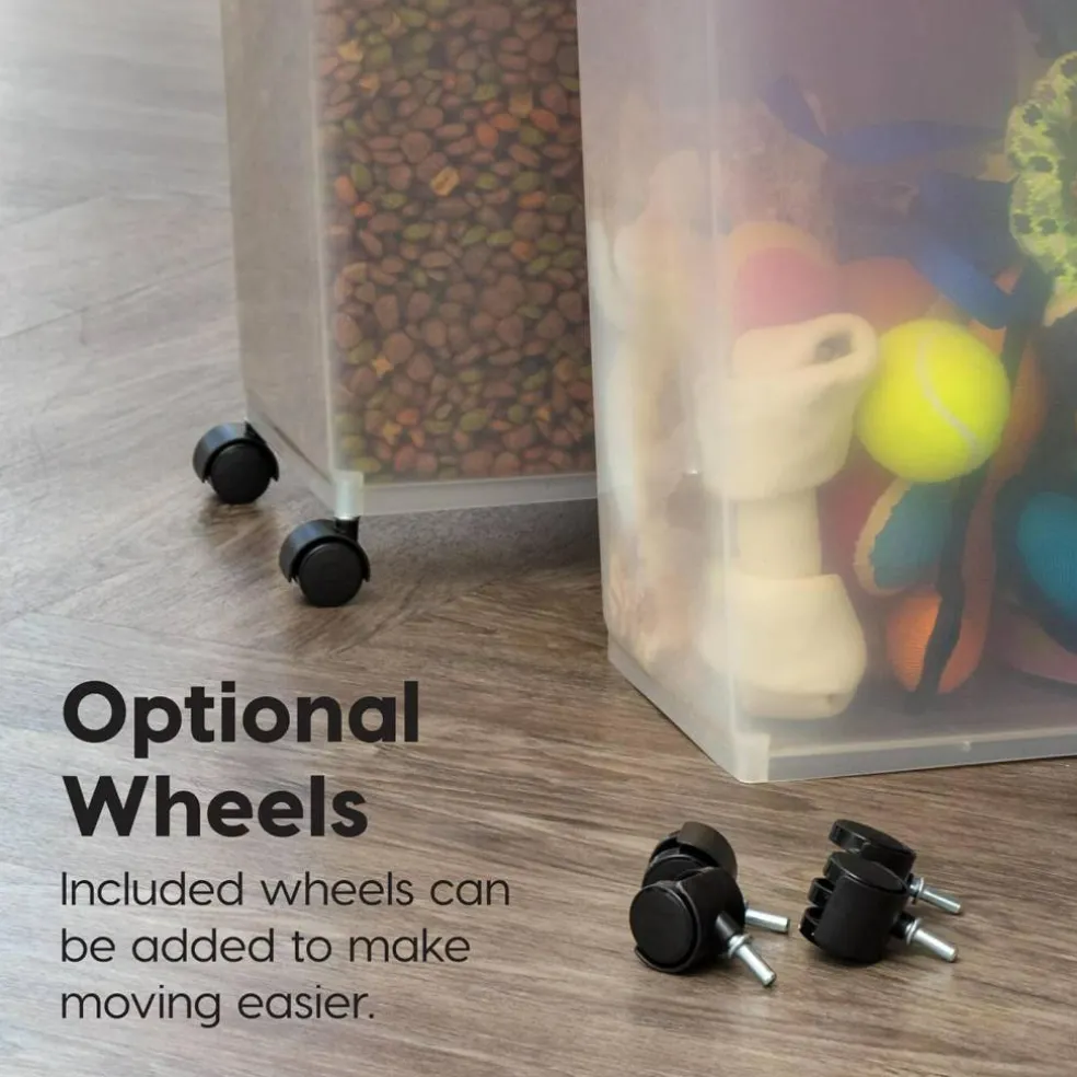 IRIS Airtight Pet Food Storage Containers with Attachable Casters