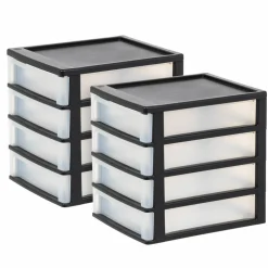 IRIS Black 4-Drawer Desktop Storage Unit