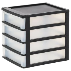 IRIS Black 4-Drawer Desktop Storage Unit
