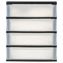 IRIS Black 4-Drawer Desktop Storage Unit