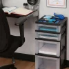 Iris® Black 4-Drawer Storage Cart with Organizer Top