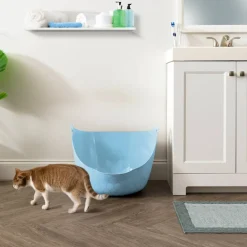 IRISĀ® Blue Flexi Cat Litter Pan with Handle