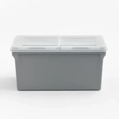 Iris® Gray Split-Lid Letter Size File Box, 4 Pack
