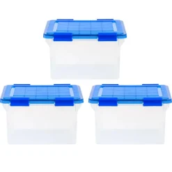 Iris® Letter & Legal Size Element Resistant File Box, 3 Pack