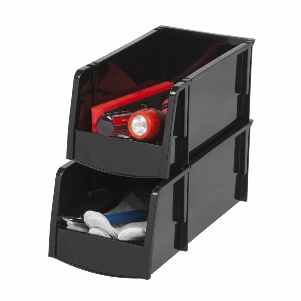 Iris® Medium Black Storage Bin, 8ct.