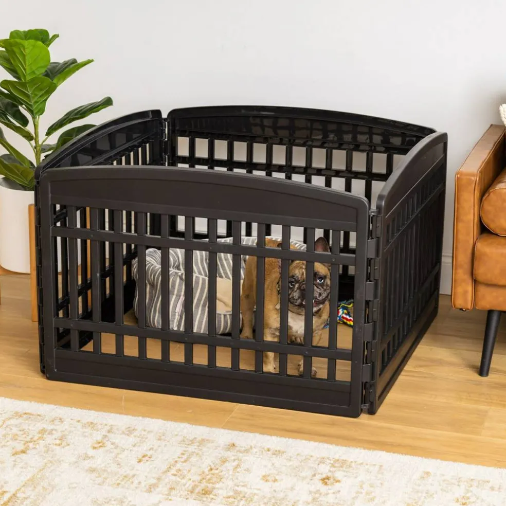 IRIS 4-8Panel 24/34"H Plastic Pet Playpen without Door