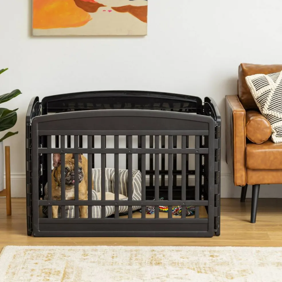 IRIS 4-8Panel 24/34"H Plastic Pet Playpen without Door