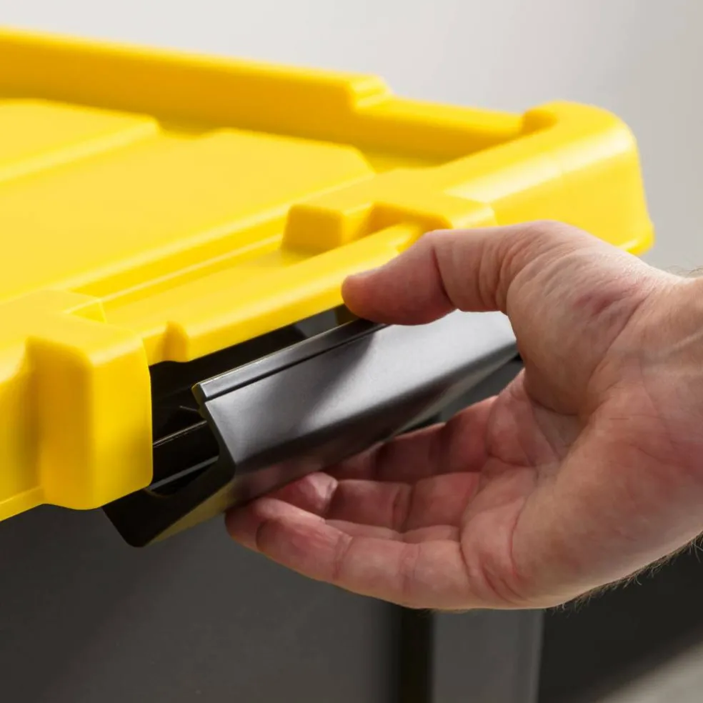 IRIS® 13.3qt. Black Store-It-All Utility Totes with Yellow Buckle Lids, 5ct.