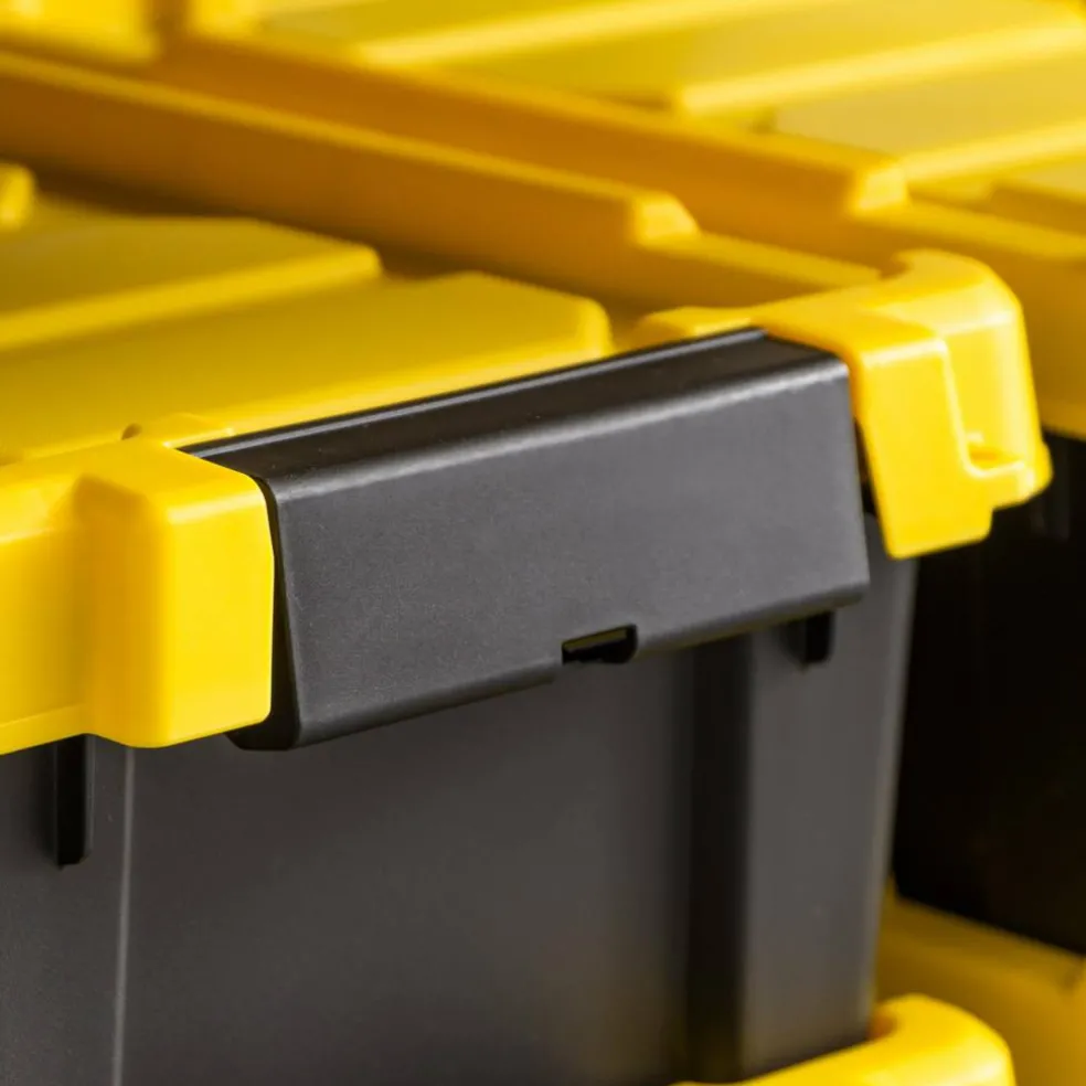 IRIS® 13.3qt. Black Store-It-All Utility Totes with Yellow Buckle Lids, 5ct.