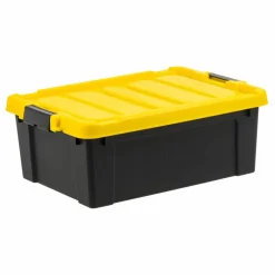 IRIS® 47qt. Black Store-It-All Utility Totes with Yellow Buckle Lids, 3ct.
