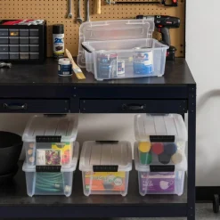 IRISĀ® 13.5qt. Buckled Clear Boxes with Clear Buckle Lids, 6ct.