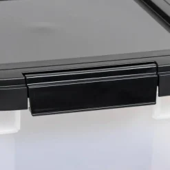 IRIS 32.5qt. Clear/Black Pet Food Container with Sealed Top