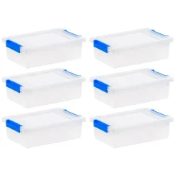 Iris® 2.4 qt. Clear Latching Storage Totes, Set of 6