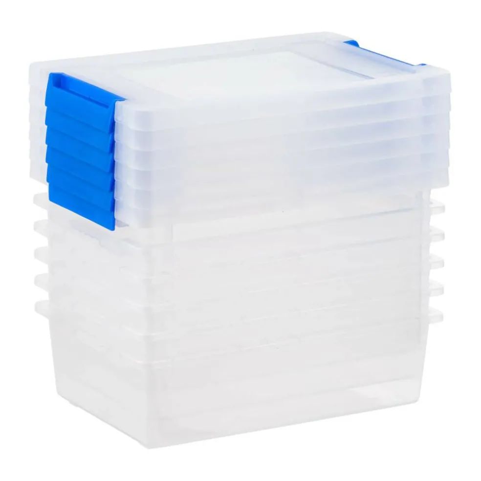 Iris® 2.4 qt. Clear Latching Storage Totes, Set of 6