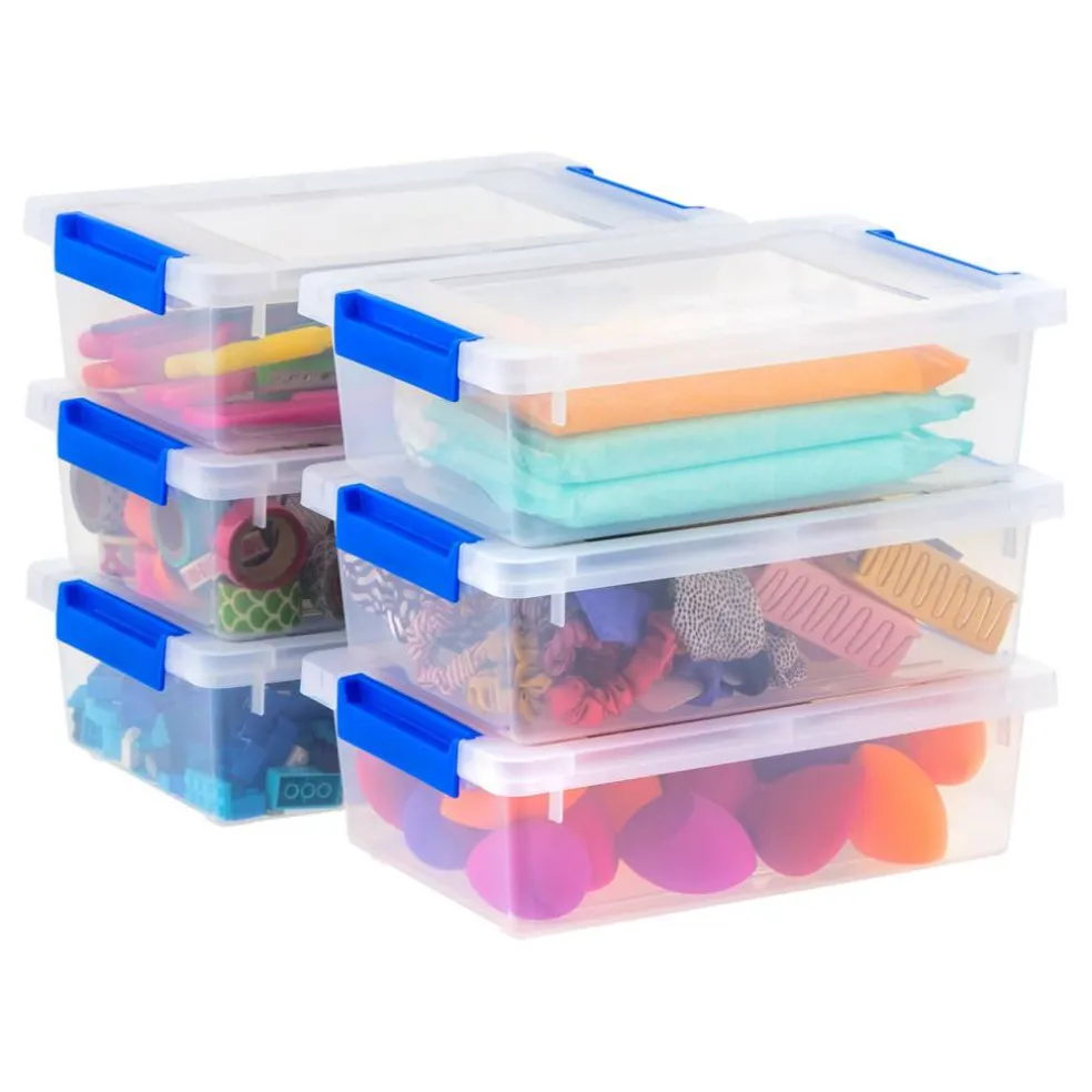 Iris® 2.4 qt. Clear Latching Storage Totes, Set of 6