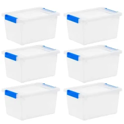 Iris® 4.3 qt. Clear Latching Storage Totes, 6 Ct.
