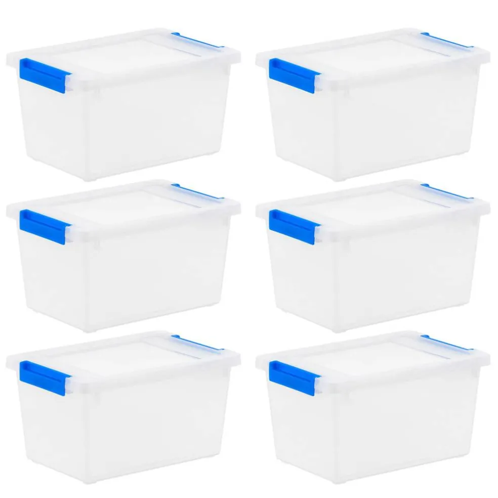 Iris® 4.3 qt. Clear Latching Storage Totes, 6 Ct.