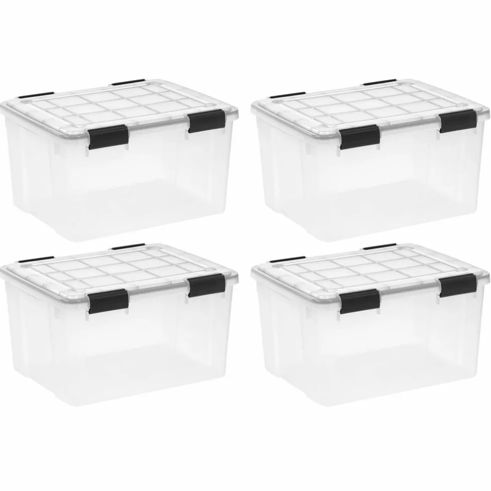 Iris® 44qt. Clear Plastic Storage Bins, 4ct.