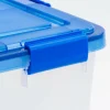 IRIS® 60qt. Clear Ultimate Box with Blue Buckle Lid