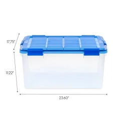 IRIS® 60qt. Clear Ultimate Box with Blue Buckle Lid