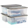 Iris® 91qt. Clear View Plastic Storage Bins with Gray Latching Buckle Lids, 4ct.