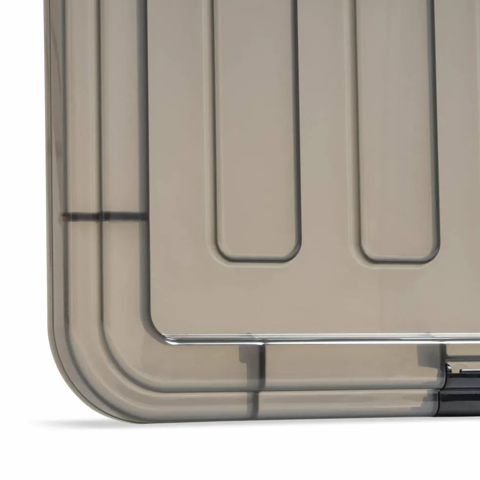 Iris® 91qt. Clear View Plastic Storage Bins with Gray Latching Buckle Lids, 4ct.