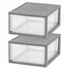 IRIS® 29.5qt. Gray & Clear Stacking Storage Drawers, 2ct.