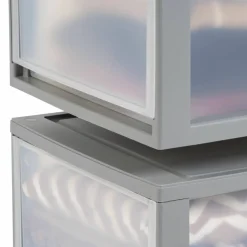 IRIS® 29.5qt. Gray & Clear Stacking Storage Drawers, 2ct.