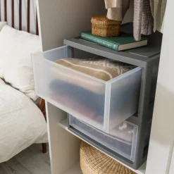 IRIS® 29.5qt. Gray & Clear Stacking Storage Drawers, 2ct.