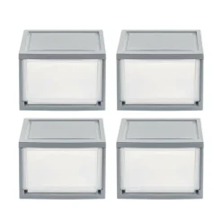 Iris® 13qt. Gray Stackable Drawer, 4 Pack