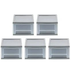 Iris® 6.5qt. Gray Stackable Drawer, 5 Pack